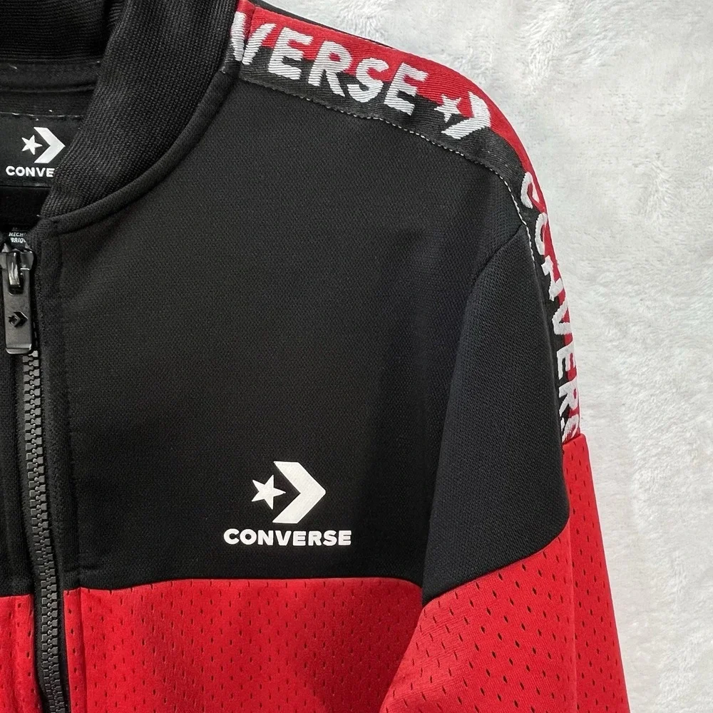 Converse Full Zip Jacket Boys Large Athletic Casual Outdoors Colorblock Pockets